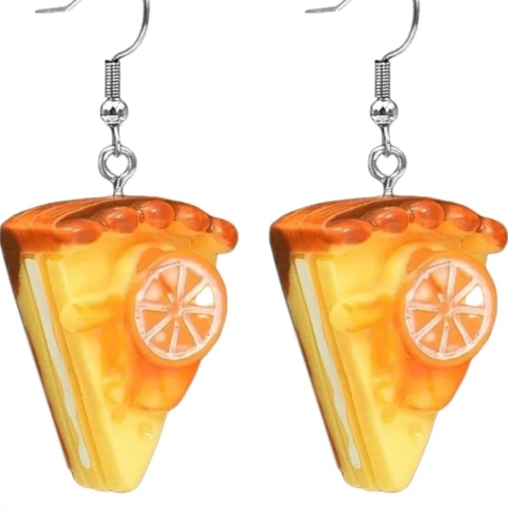 Orange and Yellow Pie Slice Earrings